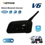 1200M Bt Bluetooth Motorcycle Helmet Intercom 6 Riders Full Duplex Wireless Communication Interphone Headset